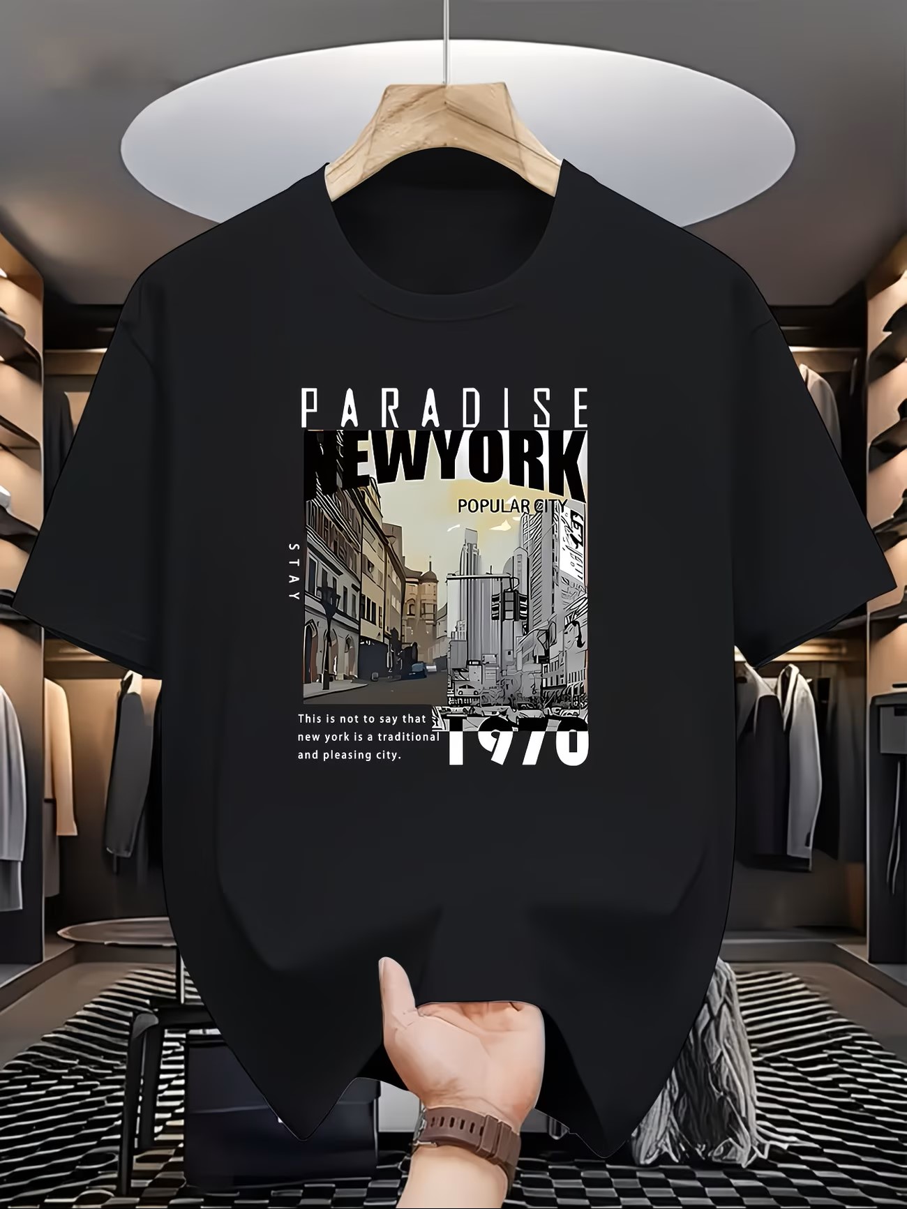 Men'S Fashion New York - T-shirt à manches courtes pour hommes,
