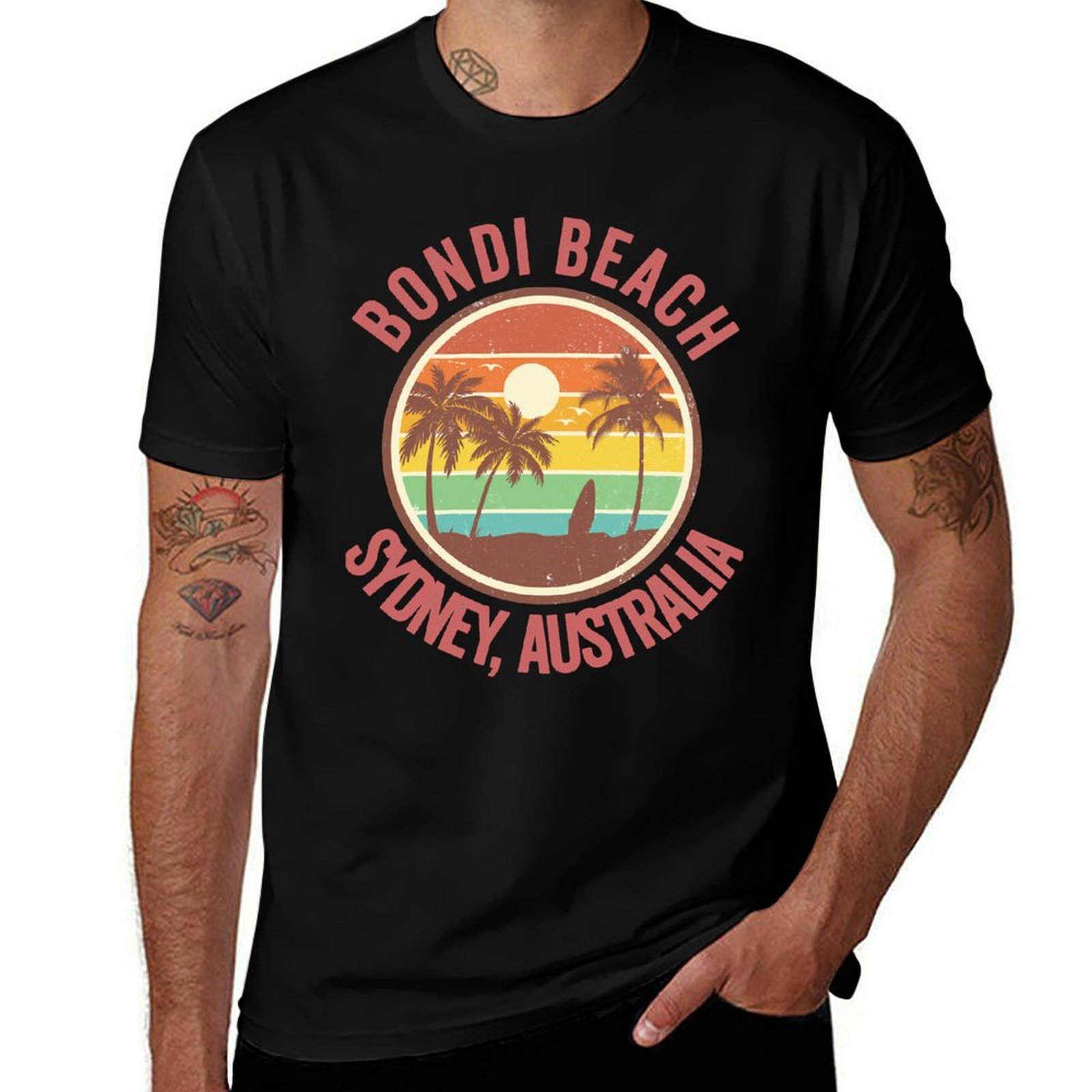 T-shirt rétro Bondi Beach Sydn - Men'S Fashion Sydney avis et prix