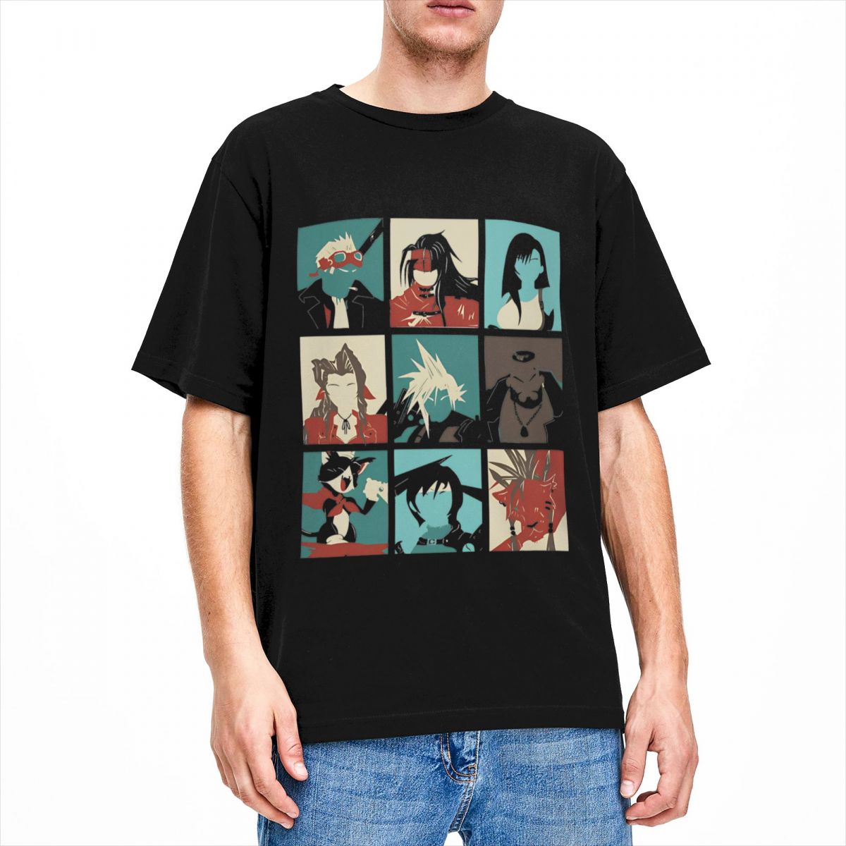 T-Shirt en Coton Rétro à Col R - Poster Men Fashion avis et prix